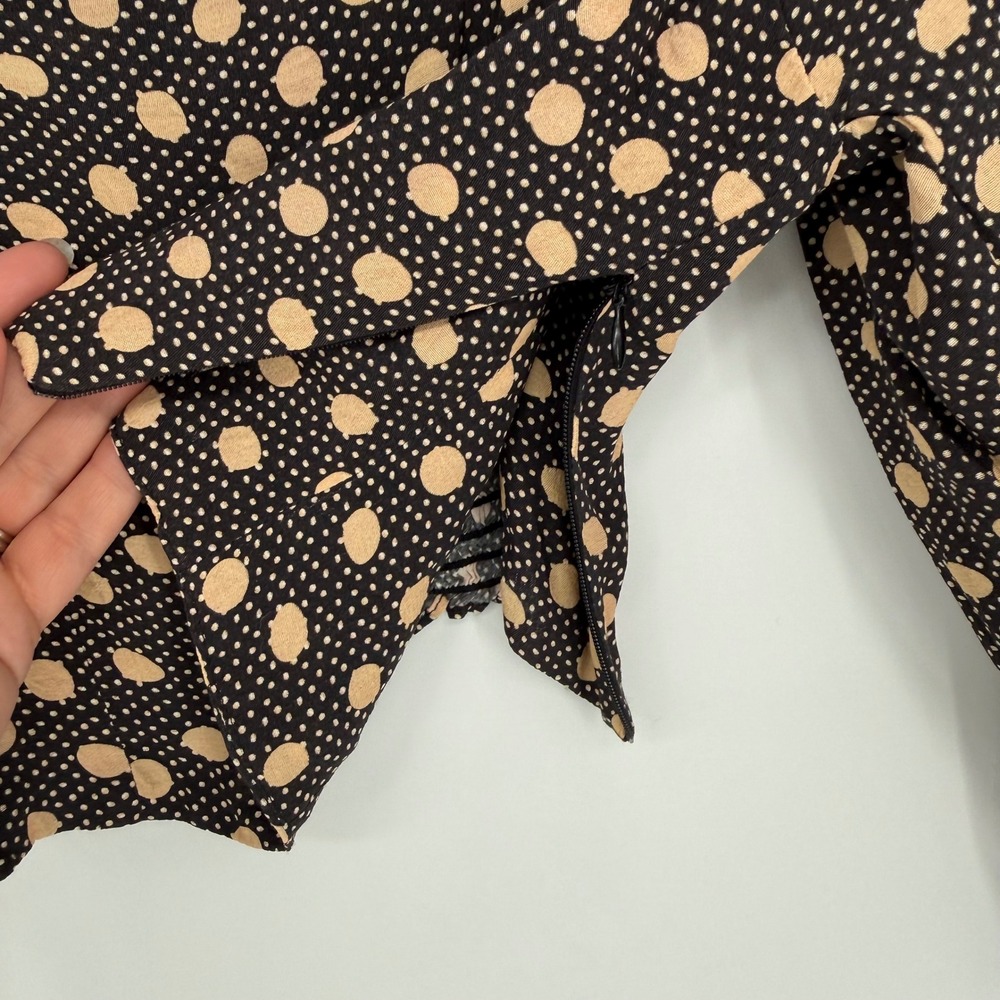 WHIMSY + ROW EDEN CROP TOP BLACK / BEIGE MEDIUM SMOCKED - Picture 9 of 9